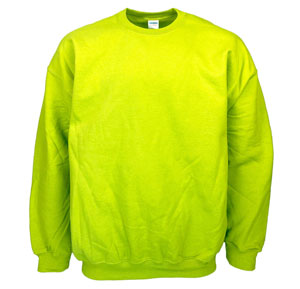 RGRiley | Gildan Mens Safety Green Crew Neck Sweatshirts | Irregular