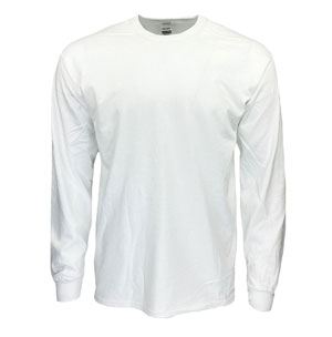 RGRiley | Gildan Mens White Long Sleeve T-Shirts | Mill Graded Irregulars