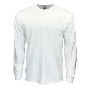 RGRiley | Gildan Mens White Long Sleeve T-Shirts | Irregular
