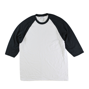 RGRiley | Gildan Mens White/Black 3/4 Sleeve Baseball T-Shirts | Irregular