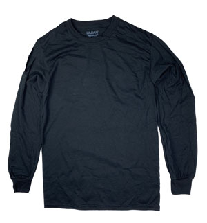 RGRiley | Gildan Mens Black Long Sleeve T-Shirts | Mill Graded