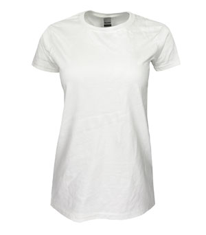RGRiley | Gildan Ladies White Short Sleeve T-Shirts | Irregular