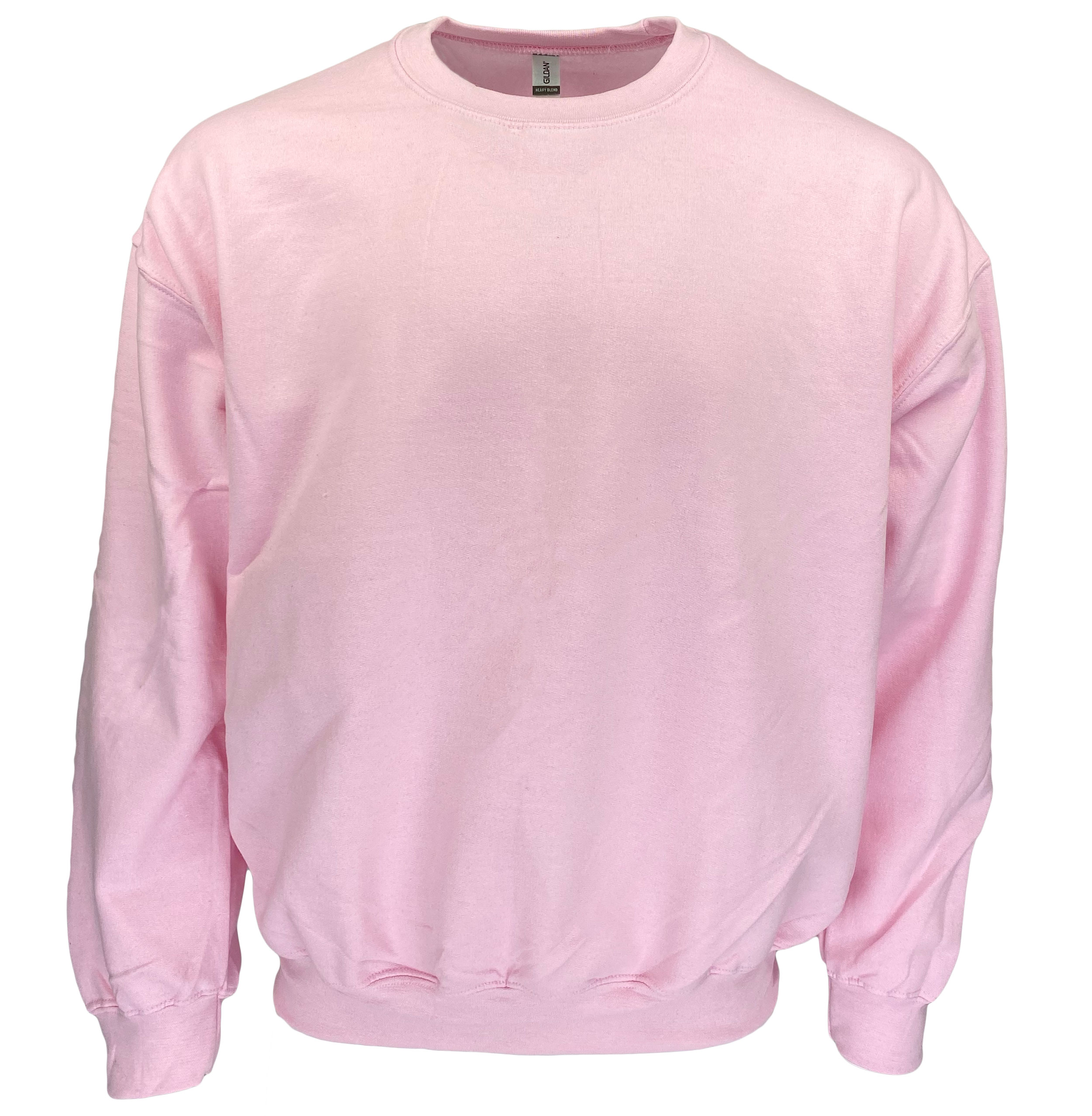 Gildan Fleece Crewneck Sweatshirt, Style G18000 – Light Pink | Soft Cotton Blend, Machine Washable