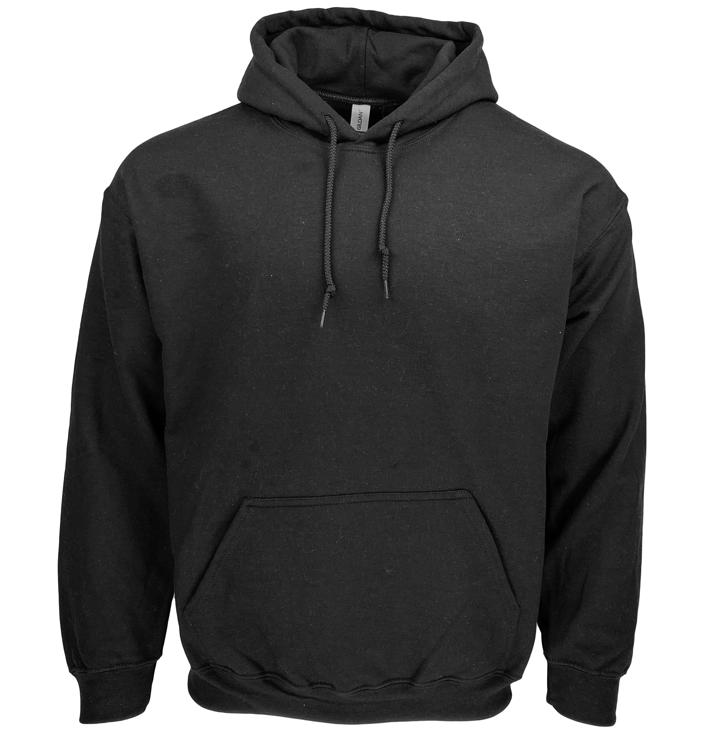 Style 185BK Wholesale Gildan Mens Black Pullover Hoodies Slightly