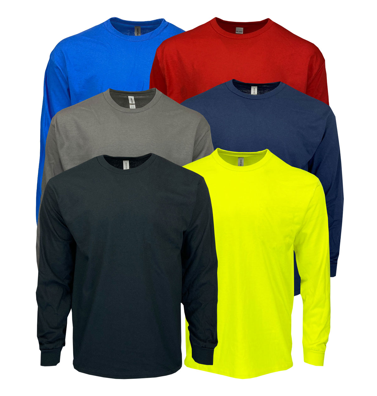 Style 2454X | Wholesale Mens Long Sleeve T-Shirts - Slightly Irregular