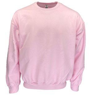 RGRiley | Gildan Mens Pink Crew Neck Sweatshirts | Irregular