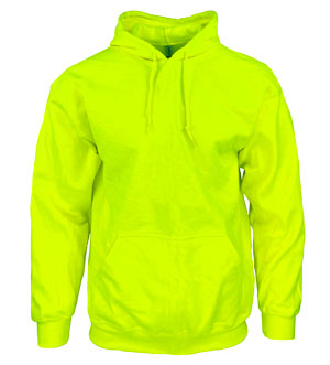 RGRiley | Gildan Mens Safety Green Pullover Hoodies | Irregular