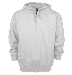 RGRiley | Gildan Mens White Zipper Hoodies | Irregular