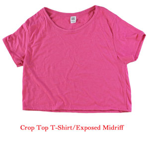 RGRiley | Bulk Womens Tr-Blend Crop Top fuchsia T-Shirts | Closeout