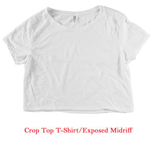 RGRley | Bulk Womens Tr-Blend Crop Top White T-Shirts | Closeout