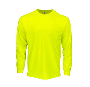 RGRiley | Gildan Mens Safety Green Long Sleeve T-Shirts | Irregular
