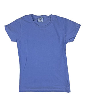 RGRiley | Comfort Color Womens Flo Blue Crew Neck T-Shirts | Mill Graded