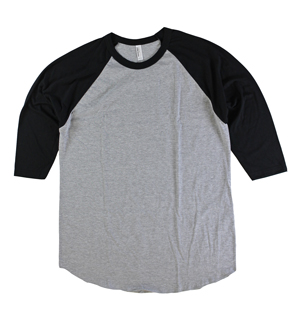 RGRiley | American Apparel Mens Heather Grey/Black 3/4 Sleeve T's | Irregular