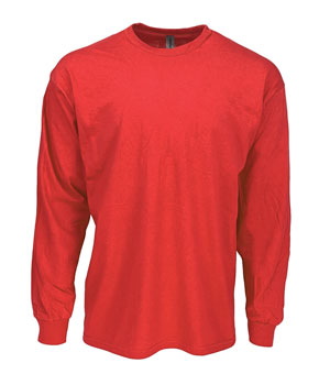 RGRiley | Gildan Mens Red Long Sleeve T-Shirts | Irregular