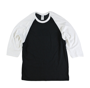 RGRiley | Gildan Mens Black/White 3/4 Sleeve Baseball T-Shirts | Irregular