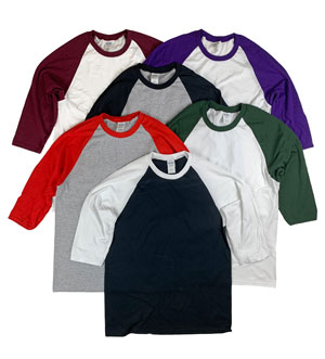 RGRiley | Gildan Mens 3/4 Sleeve Baseball T-Shirts | Irregular