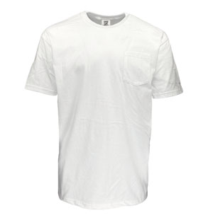 RGRiley | Comfort Color Mens White Pocket T-Shirts | Mill Graded