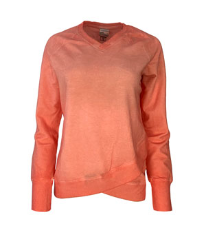 RGRiley | J. America Ladies Fusion Criss Cross V-Neck T-Shirts | Closeout