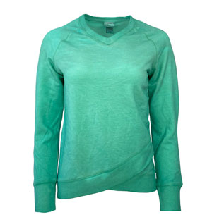 RGRiley | J. America Ladies Spearmint Criss Cross V-Neck T-Shirts | Closeout