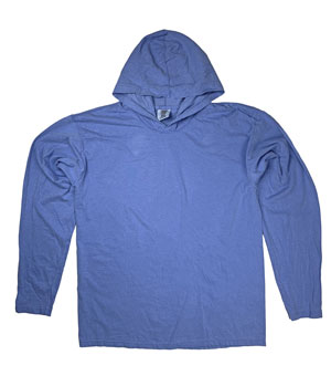 RGRiley | Comfort Colors Mens Flo Blue Long Sleeve T-Shirts | Irregular