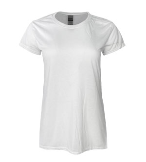 RGRiley | Gildan Womens White Polyester T-Shirts | Irregular