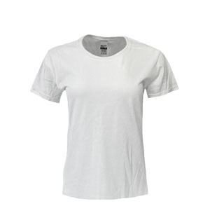 RGRiley | Gildan Ladies White Crew Neck Short Sleeve T-Shirts | Irregular
