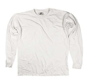 RGRiley | Comfort Color White Long Sleeve T-Shirts | Mill Graded