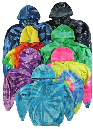 RGRiley | Mens Tie Dye Pull Over Hooded Sweatshirts | Slightly Irregular